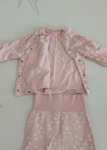 HelloBaby Dantel Detaylı Pembe Bebek Takımı