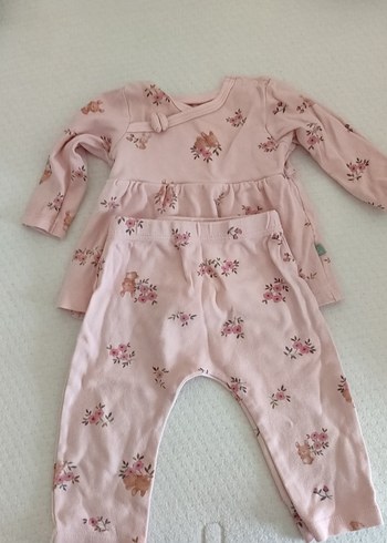 KitiKate Pembe Desenli Uzun Kollu Bebek Kız Takımı