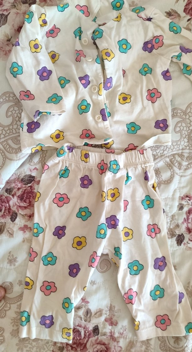 Çiçek Desenli Bebek Kız Takımı - Görsel 2