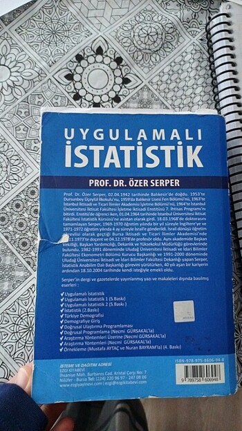  Özer serper uygulamalı istatistik