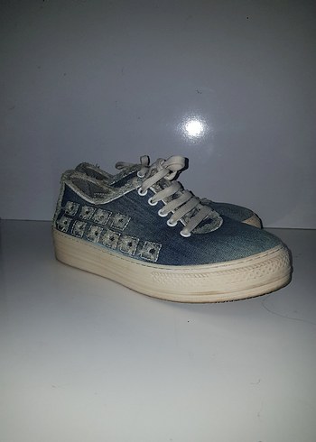 Kadın Denim Platform Spor Ayakkabı