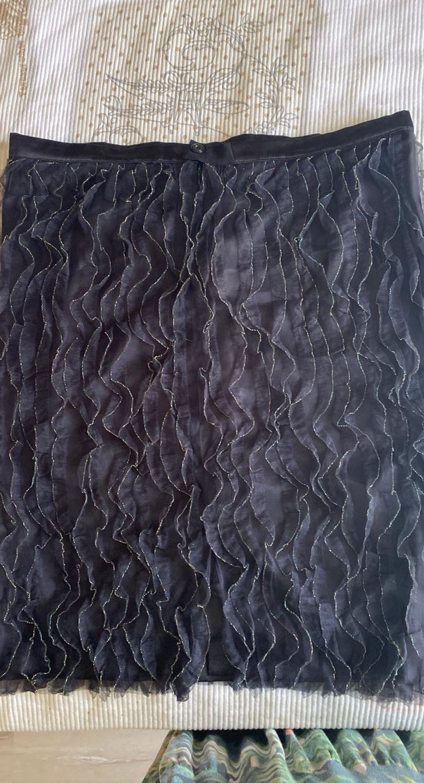 Nakışlı Siyah Midi Etek - Görsel 3