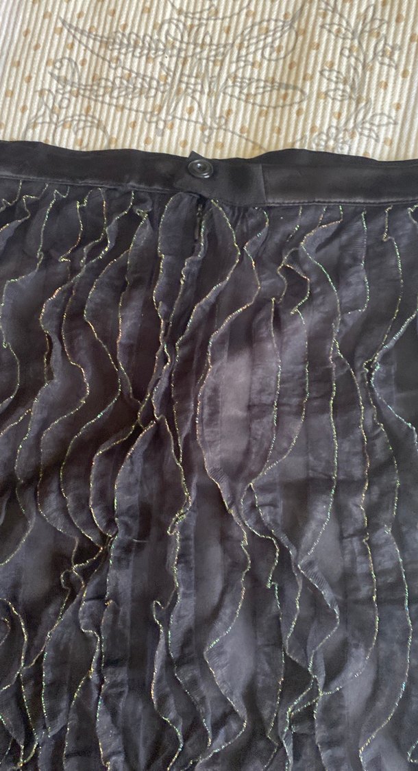 Nakışlı Siyah Midi Etek - Görsel 4