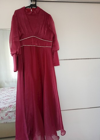 fuşya pembe tesettür abiye