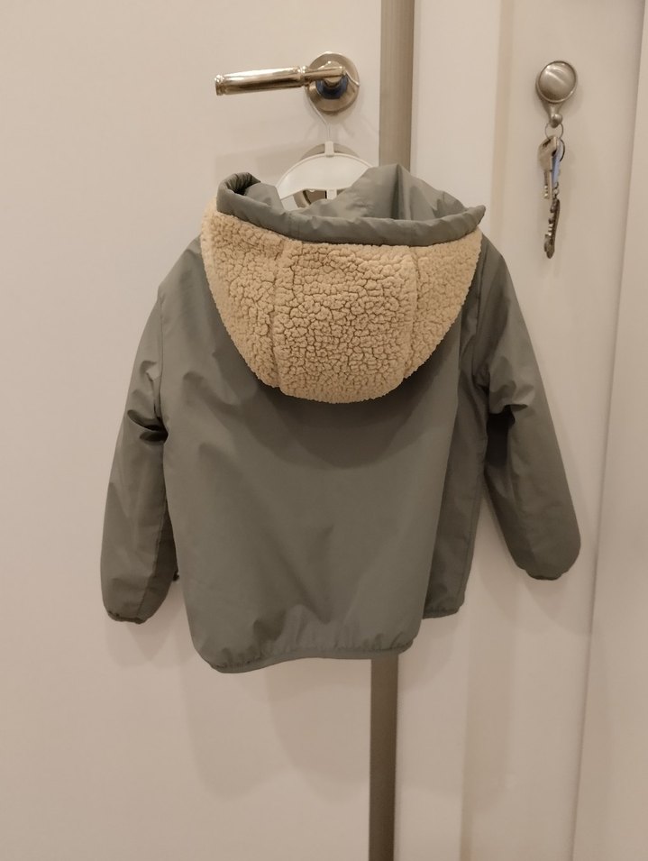 Gri  Çocuk Peluş Astarlı Mont - Görsel 2