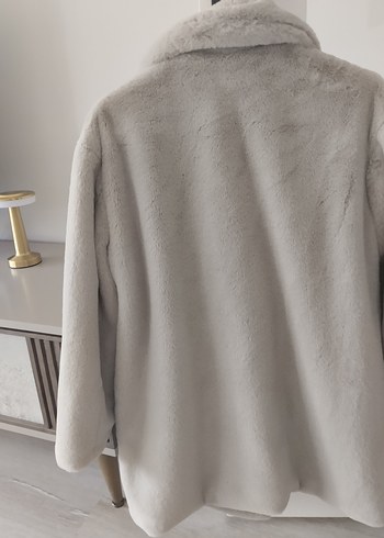 Bej Kadın Midi Boy Kürk Detaylı Kaban - Görsel 4