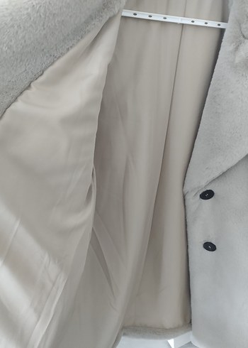 Bej Kadın Midi Boy Kürk Detaylı Kaban - Görsel 6