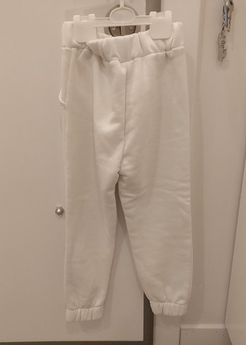 Beyaz Baskılı Kemerli Kız Eşofman Altı - Görsel 2