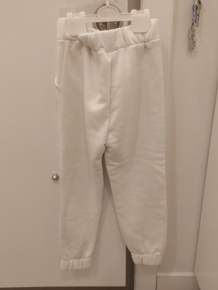 Beyaz Baskılı Kemerli Kız Eşofman Altı - Görsel 2