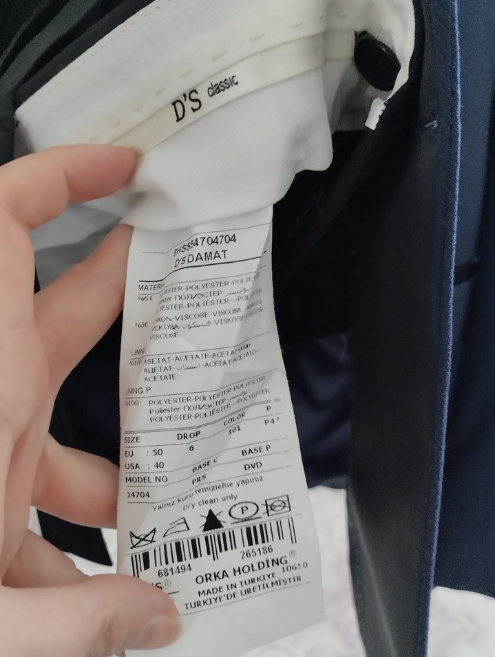 Koyu Mavi Modern Klasik Kruvaze Ceket - Görsel 3