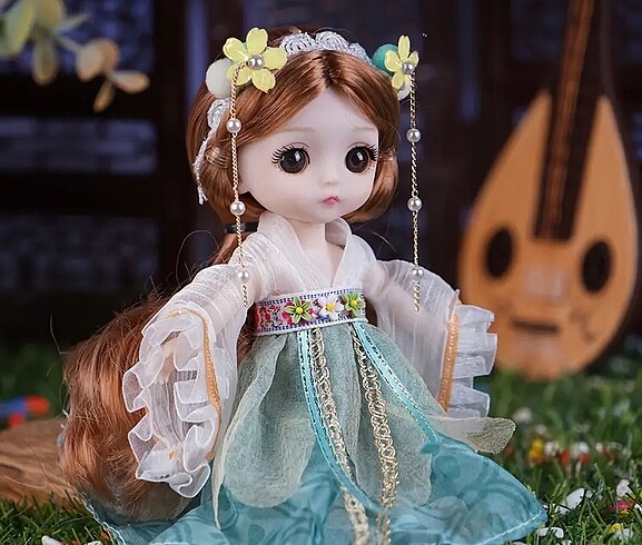 chines doll çin saray kıyafetli geleneksel bebek