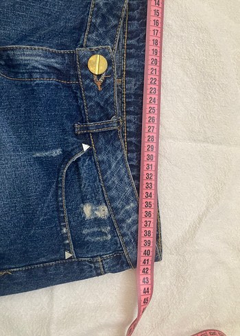 vintage düşük bel mini kot şort - Görsel 3