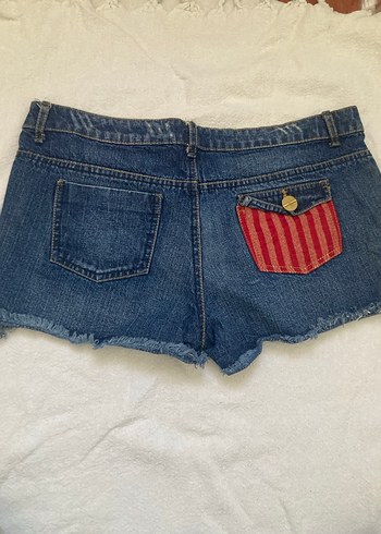 vintage düşük bel mini kot şort - Görsel 2