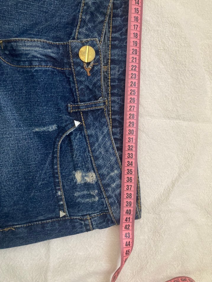 vintage düşük bel mini kot şort - Görsel 3