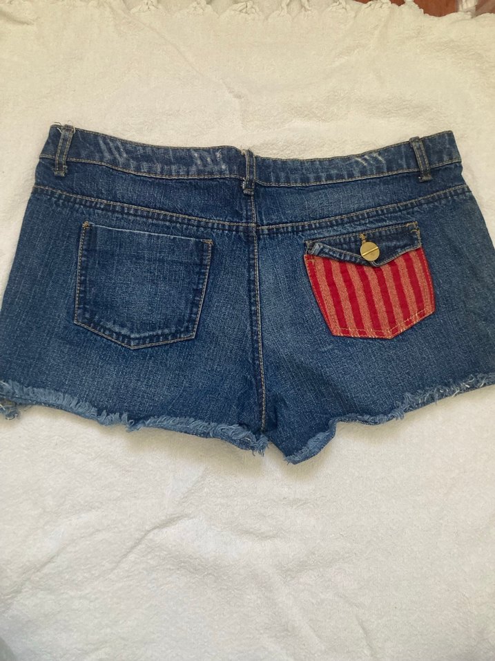 vintage düşük bel mini kot şort - Görsel 2