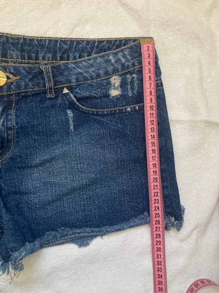 vintage düşük bel mini kot şort - Görsel 4