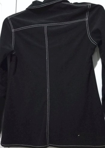 Siyah Fermuarlı Kadın Street Style Ceket - Görsel 2