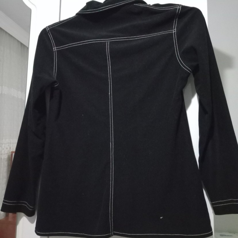 Siyah Fermuarlı Kadın Street Style Ceket - Görsel 2