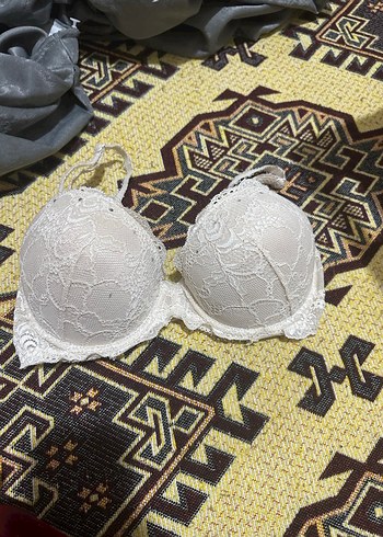 Nakışlı Beyaz Vintage Bohem Sütyen