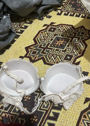 Diğer Nakışlı Beyaz Vintage Bohem Sütyen