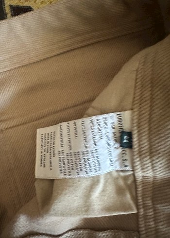 44 Beden ten rengi Renk Bej Pamuklu Pilili Kumaş Pantolon erkek