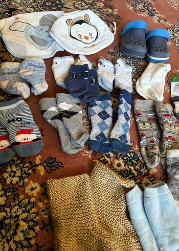 Erkek bebek Desenli Gri Kahverengi Çorap - Görsel 4