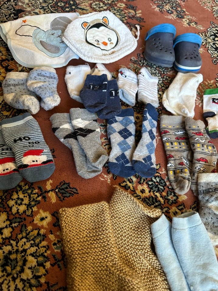 Erkek bebek Desenli Gri Kahverengi Çorap - Görsel 4