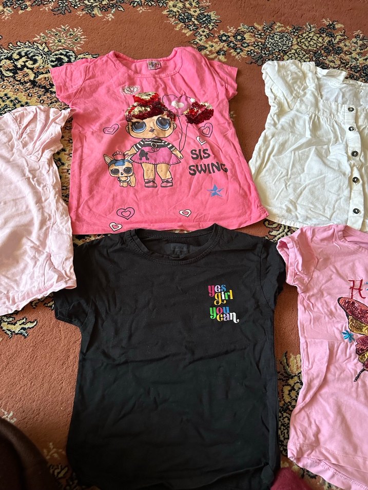 Kız Çocuk Pembe Payetli Tişört - Görsel 5