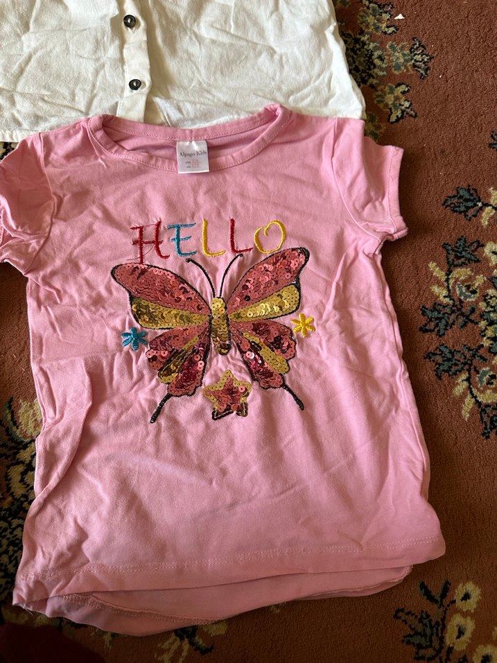 Kız Çocuk Pembe Payetli Tişört - Görsel 2
