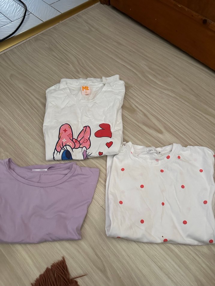 Beyaz Kız Çocuk Kısa Kollu Baskılı Tişört - Görsel 4