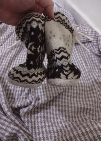 Kız-Erkek Çocuk Örgü Sıcak Ev Terliği - Görsel 2