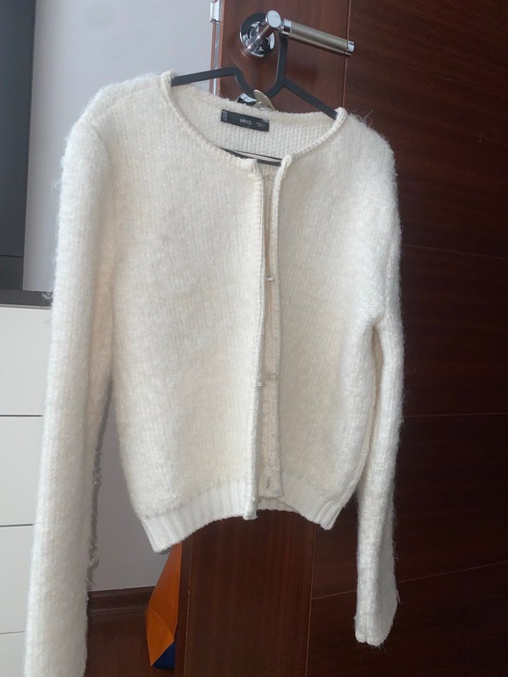 Mango Beyaz Örgü Kadın Hırka - Görsel 2