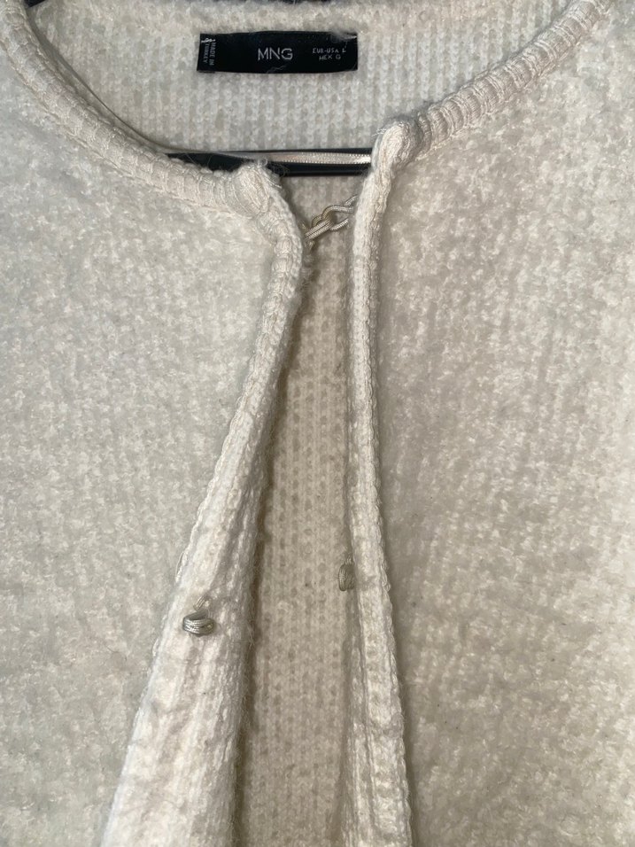 Mango Beyaz Örgü Kadın Hırka - Görsel 4