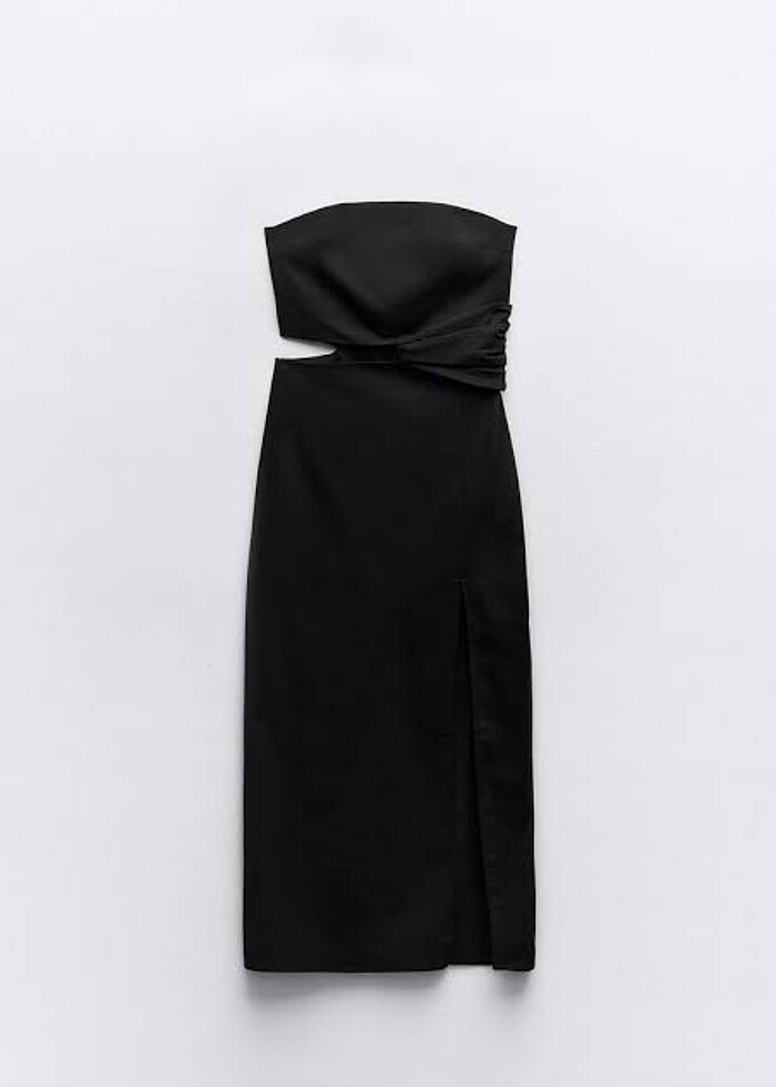 Zara Siyah Midi Elbise - Görsel 2