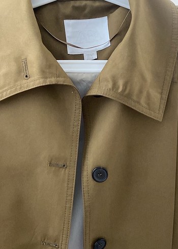 Bej  Kadın Trençkot Düğmeli - Görsel 2