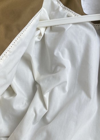 Bej  Kadın Trençkot Düğmeli - Görsel 4