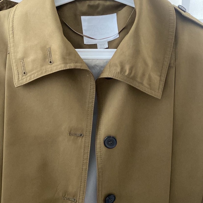 Bej  Kadın Trençkot Düğmeli - Görsel 2