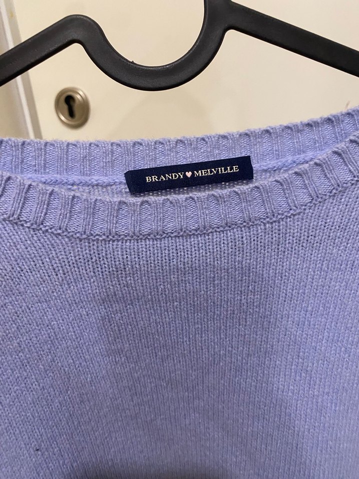 Brandy Melville Mavi Bisiklet Yaka Kadın Triko Kazak - Görsel 2