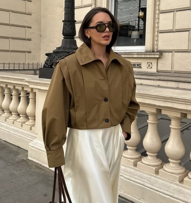 Zara Haki Kısa Ceket - Görsel 4