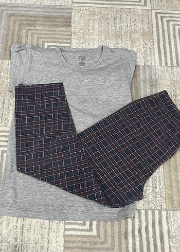 Gri Kısa Kollu Erkek Pijama Takımı - Görsel 2