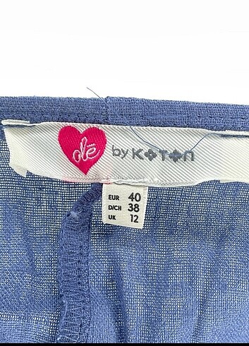 40 Beden mavi Renk Koton diz altı denim elbise