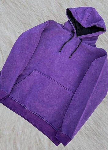 Mor içi polarlı sweatshirt