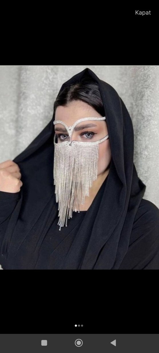 Kadınlar için Taşlı Yüz Maskesi - Görsel 2