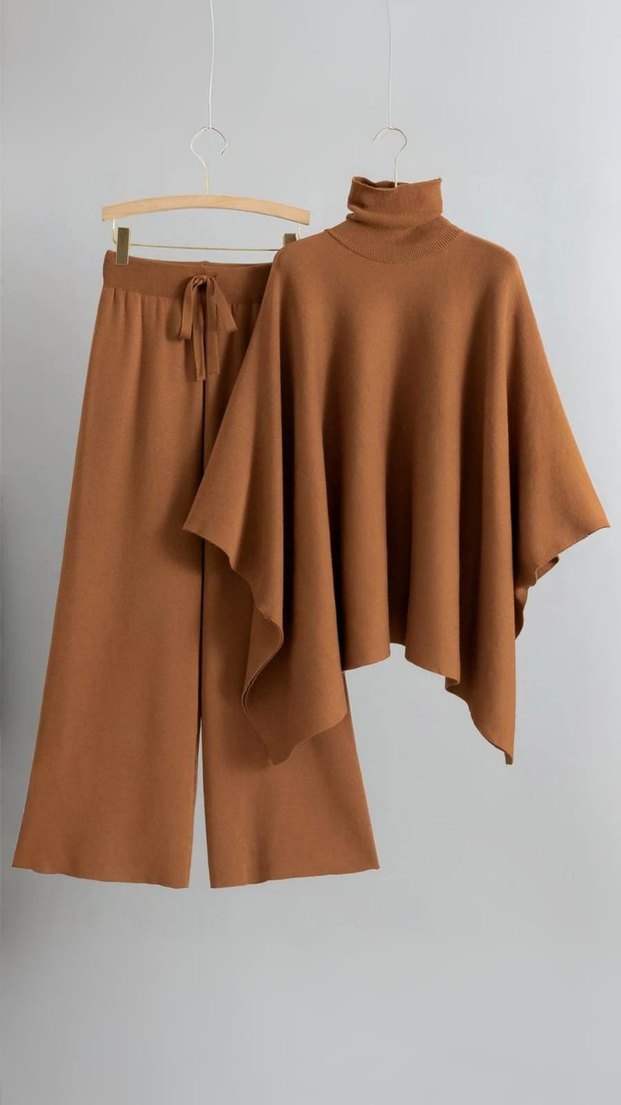 Bordo Uzun Kollu Yüksek Yaka Kadın Takım - Görsel 5