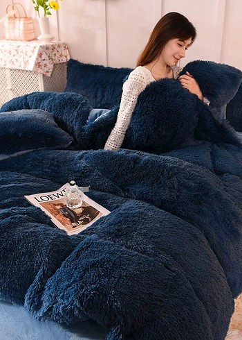 Pembe Yumuşak Peluş Yatak Örtüsü Seti - Görsel 13