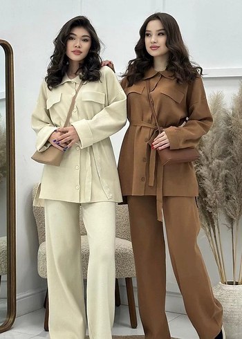 Kadın Bel Detaylı Uzun Kollu Takım - Görsel 3