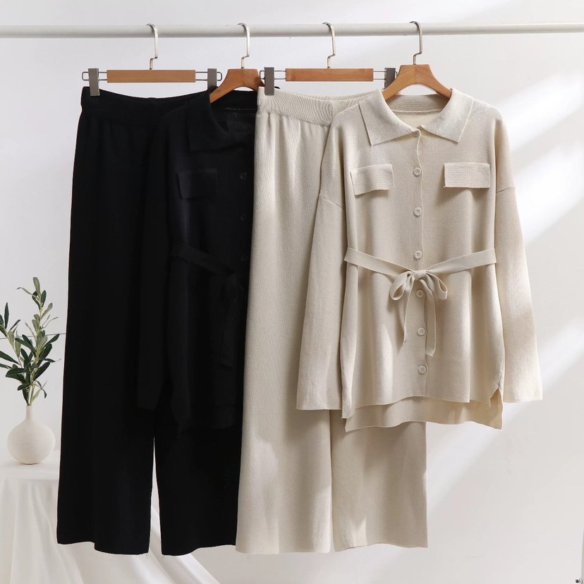 Kadın Bel Detaylı Uzun Kollu Takım - Görsel 2