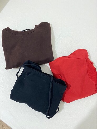 Zara 3 tane crop sweat