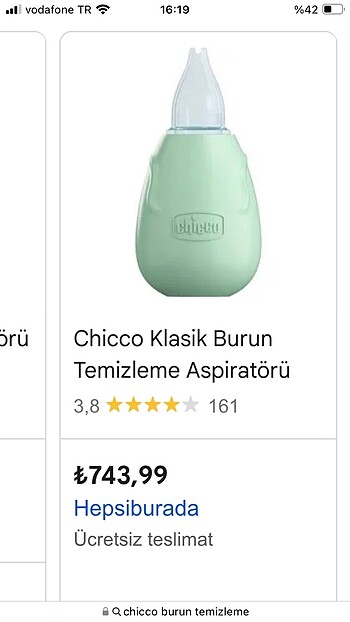 Chicco Chicco burun aspiratörü