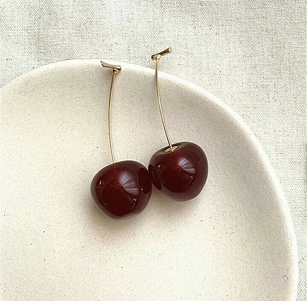 bordo kiraz küpe